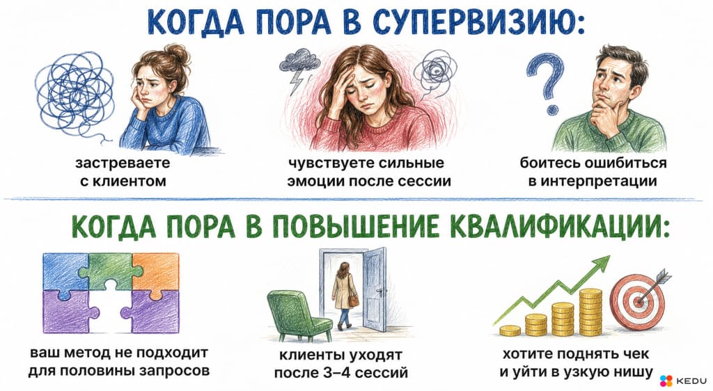 Когда психологу нужна супервизия и повышение квалификации — признаки профессионального роста